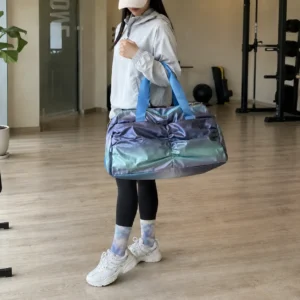 ساک ورزشی زنانه آبرنگی با محفظه جداگانه کفش