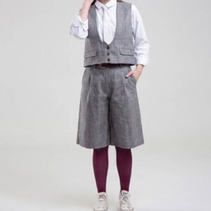 وست کوتاه یقه باز سه دکمه