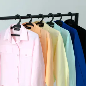 شومیز کراپ رنگی آبی کاربنی