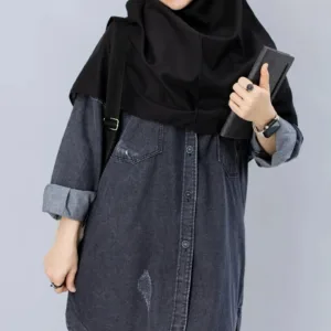 مانتو جین با طراحی زاپدار
