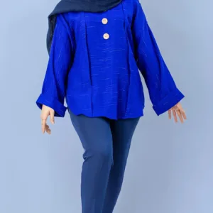 مانتو سه دکمه آبی
