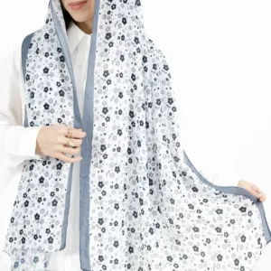 شال گلدار در رنگ آبی