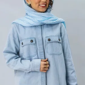 مانتو جین روشن دو جیب