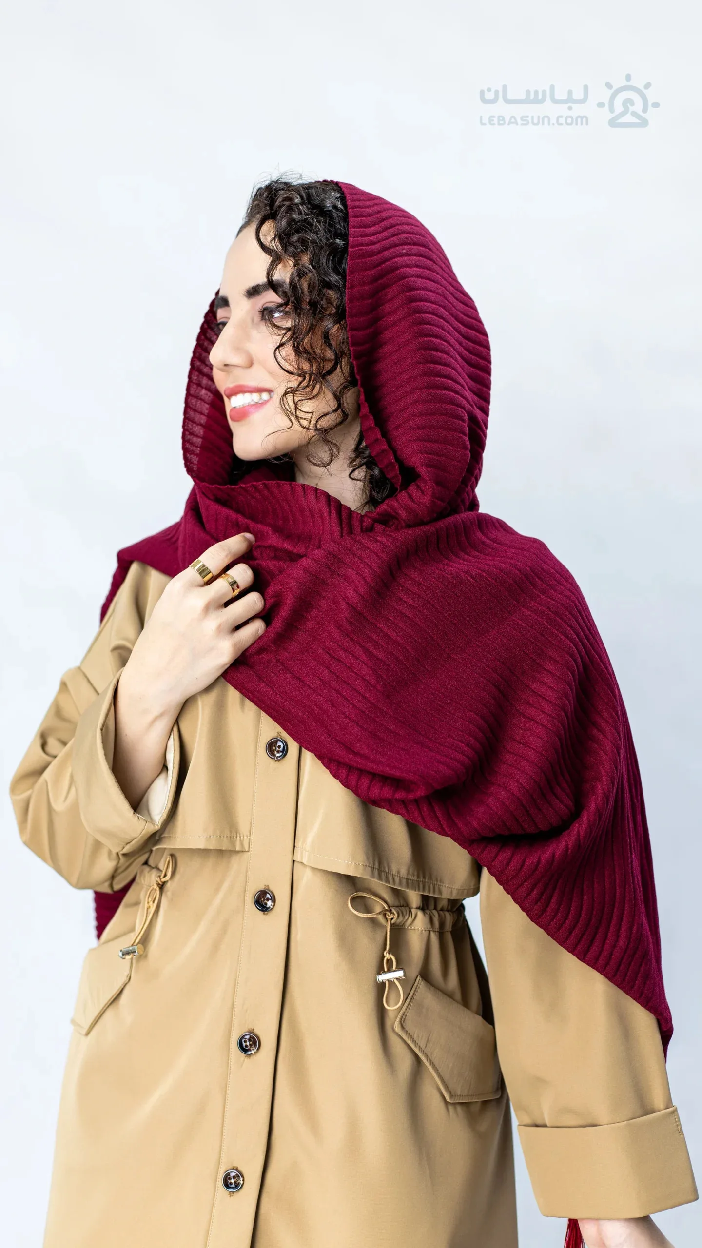 شال پلیسه پاییزی طوسی
