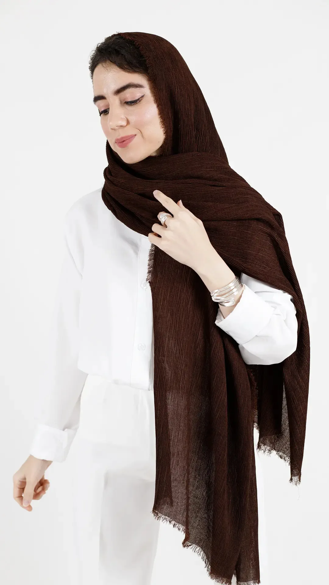 شال در طیف قهوه ای - 7
