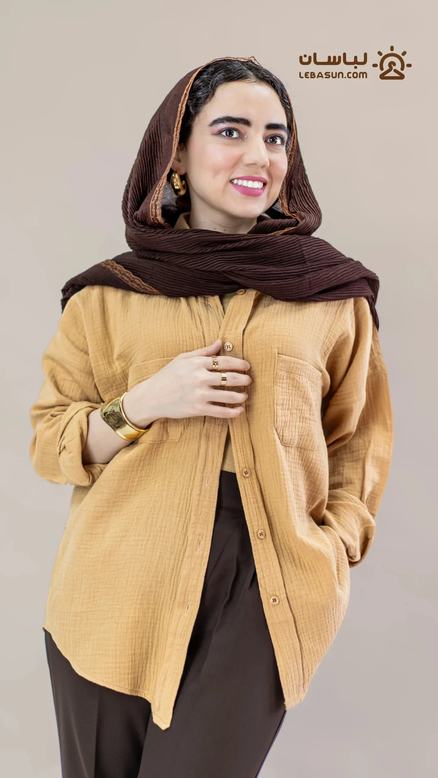مانتو دو جیب آجری