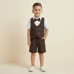 جلیقه شوارک بچگانه شکلاتی