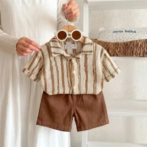 شومیز شلوارک پسرانه قهوه