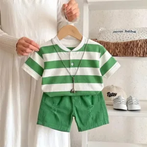 تیشرت شلوارک بچگانه سبز