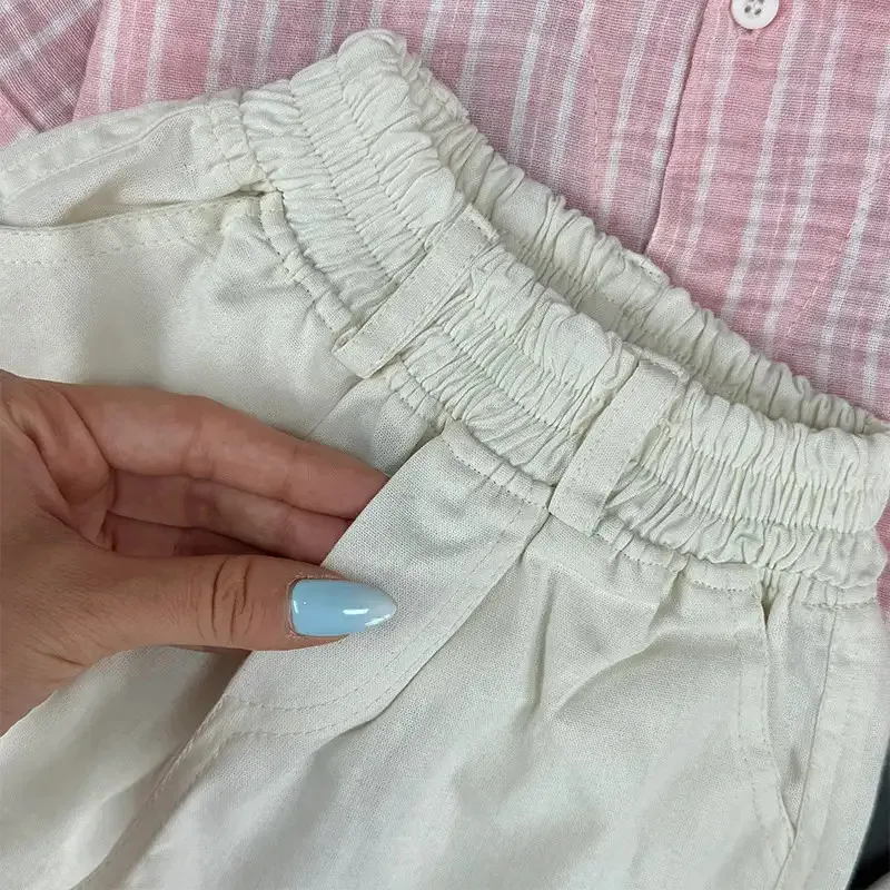 استایل آماده│شومیز صورتی شلوارک - 8