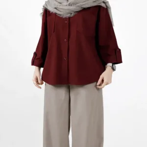 شومیز صدف لینن آبی