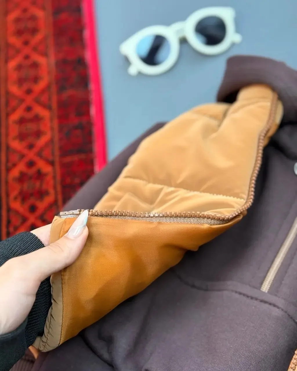 ست هودی شلوار بچگانه قهوه ای زمستانی - 5