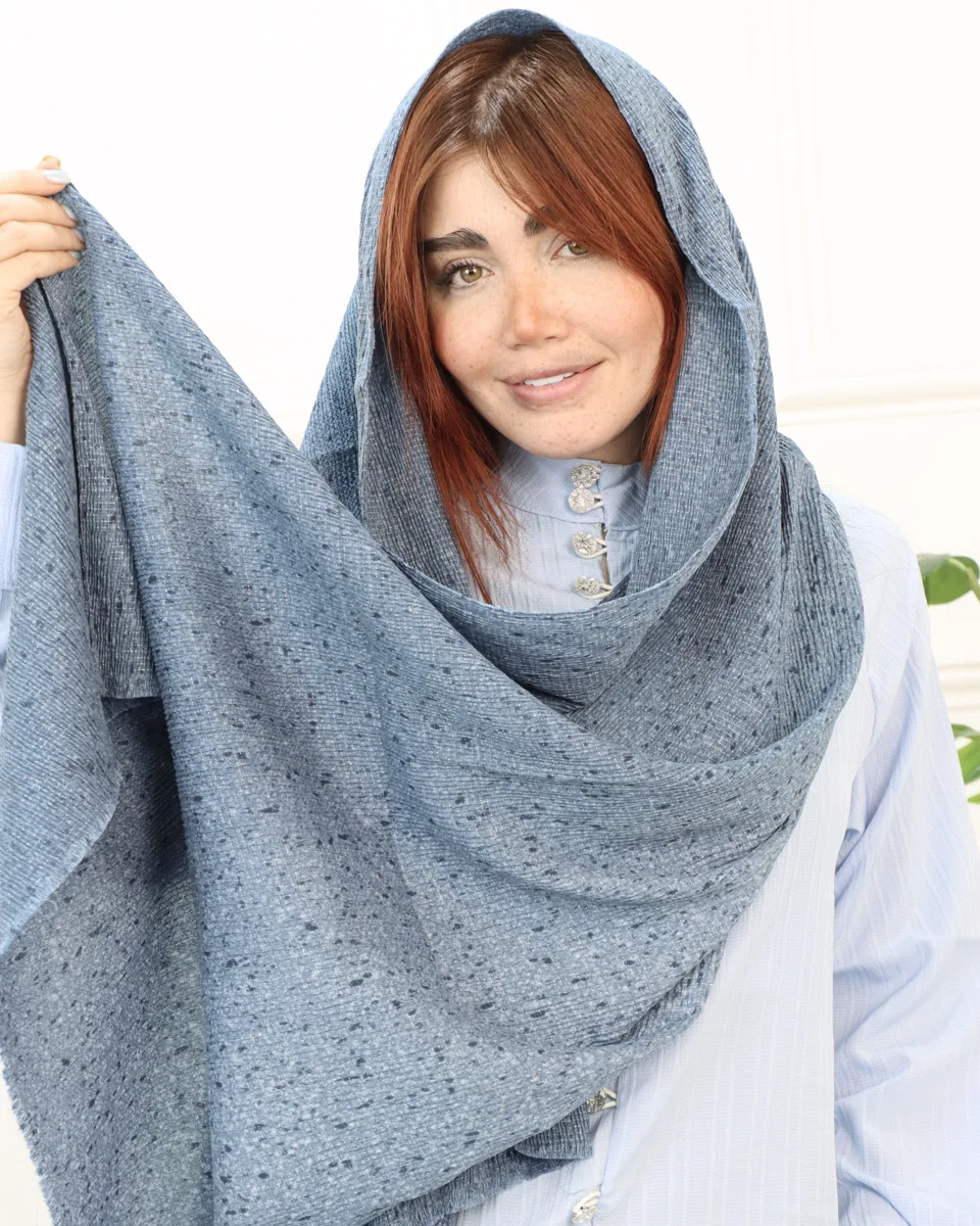 شال کریشه لمه 1722 در رنگ آبی تیره