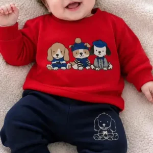 حراج بلوز شلوار پنبه قرمز هاپو آراس