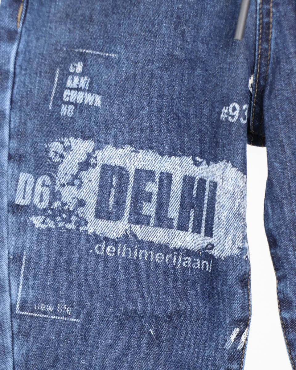 شلوارجین چاپ DELHI بچگانه - 5