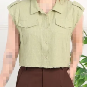 کراپ نيم تنه بغل چاكدار زنانه 1828
