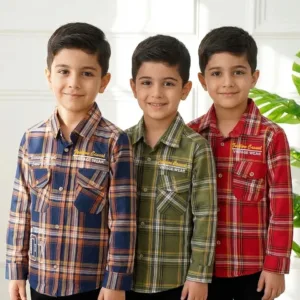 پیراهن آستین بلند چهارخانه بچه گانه 1361