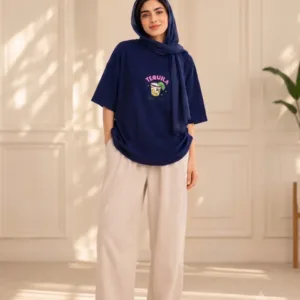 تیشرت باکسی طرح دار زنانه 2031