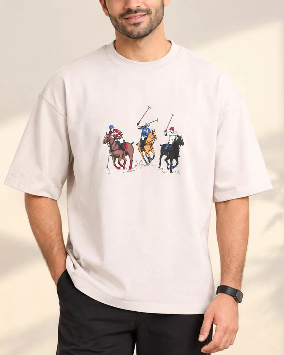 تیشرت HORSE مردانه 2127 در رنگ ذغالی