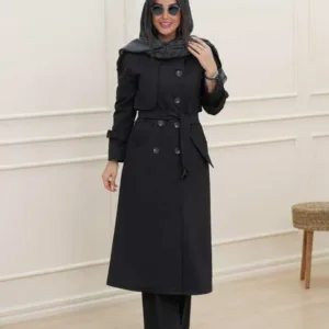 بارانی زنانه مشکی مدل ماناد السانا Elsana کد 2443