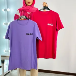 تیشرت نخ پنبه دوسایزی طرح منگو