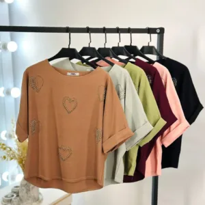 تیشرت پفکی طرح قلب