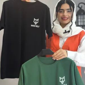 تیشرت نخ پنبه طرح NAKED WOLF