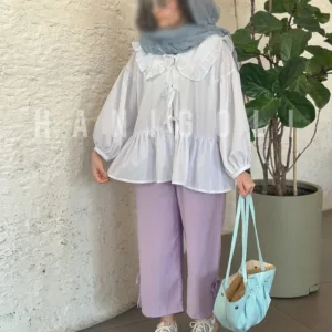 ست پیراهن و شلوار لوندر حانی گلی