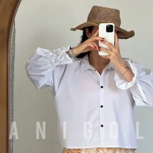 شومیز سفید ساده زنانه حانی گلی