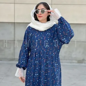 مانتو بلند نخی مدل اطلس حانی گلی