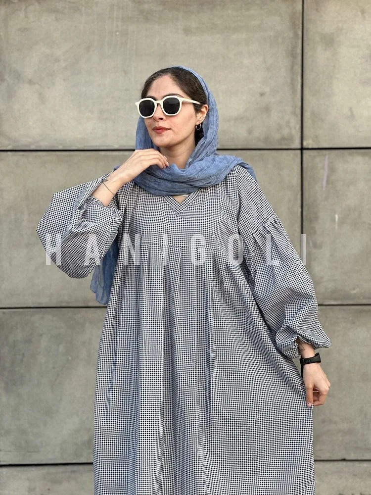 مانتو بلند نخی مدل عروسک حانی گلی - 3