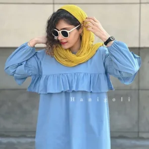 مانتو عروسکی جلو بسته مدل برکه حانی گلی