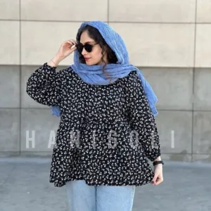 مانتو عروسکی جلو بسته مدل گیسو حانی گلی