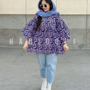 مانتو عروسکی مدل بهار سرمه ای