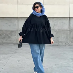 مانتو مشکی مدل سایه حانی گلی