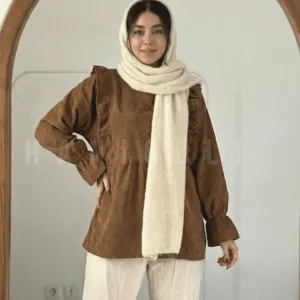 مانتو عروسکی مخمل کبریتی مدل پرنسس