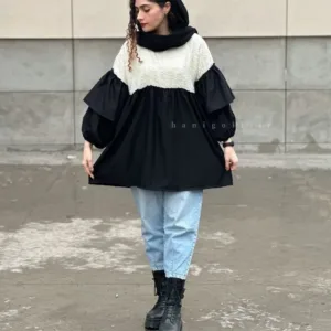مانتو ترکیبی مدل نبات حانی گلی