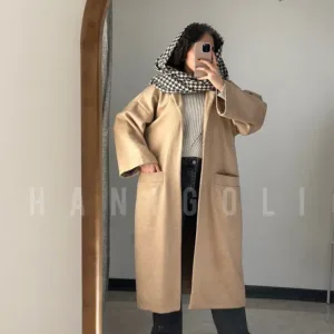 پالتو پشمی بلند زنانه حانی گلی مدل تافی